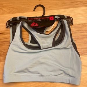 2 girl’s microfiber sports bras